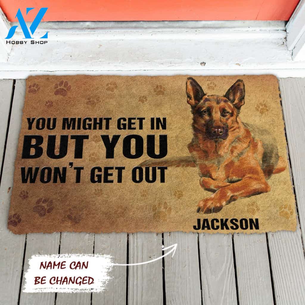 3D You Might Get In German Shepherd Custom Name Doormat | Welcome Mat | House Warming Gift