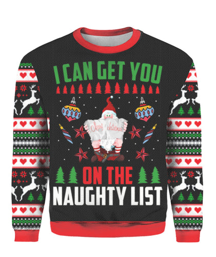 Santa Get You On Naughty List Ugly Christmas Sweater | For Men & Women | UH1313