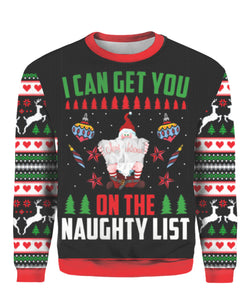 Santa Get You On Naughty List Ugly Christmas Sweater | For Men & Women | UH1313