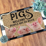 Pigs Welcome People Not So Much Doormat | Colorful | Size 8x27'' 24x36''