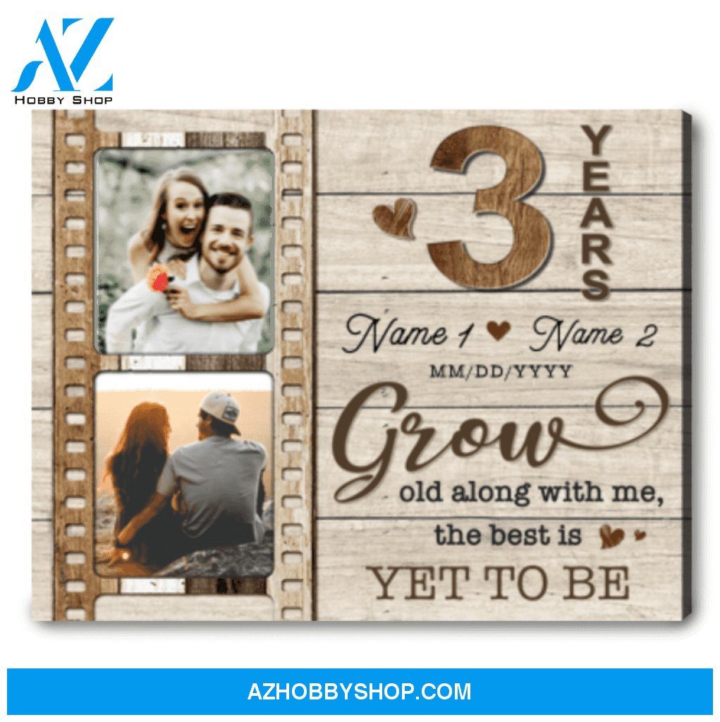 3rd Wedding Anniversary Gift For Wife Custom 3rd Anniversary Gift Personalized Anniversary Canvas Print