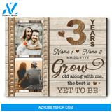 3rd Wedding Anniversary Gift For Wife Custom 3rd Anniversary Gift Personalized Anniversary Canvas Print