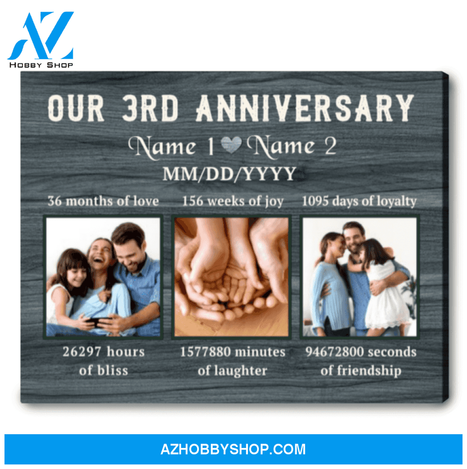 3rd Wedding Anniversary Gifts For Husband For Wife Custom Anniversary Gifts Ohcanvas