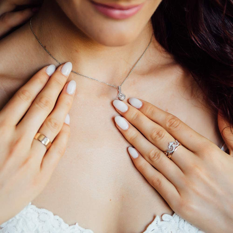 Baby Heart-Feet Alluring Beauty Necklace with Message Card and Gift Box Baby Feet Footprints Necklace for Expecting Mom XL015C - TGV