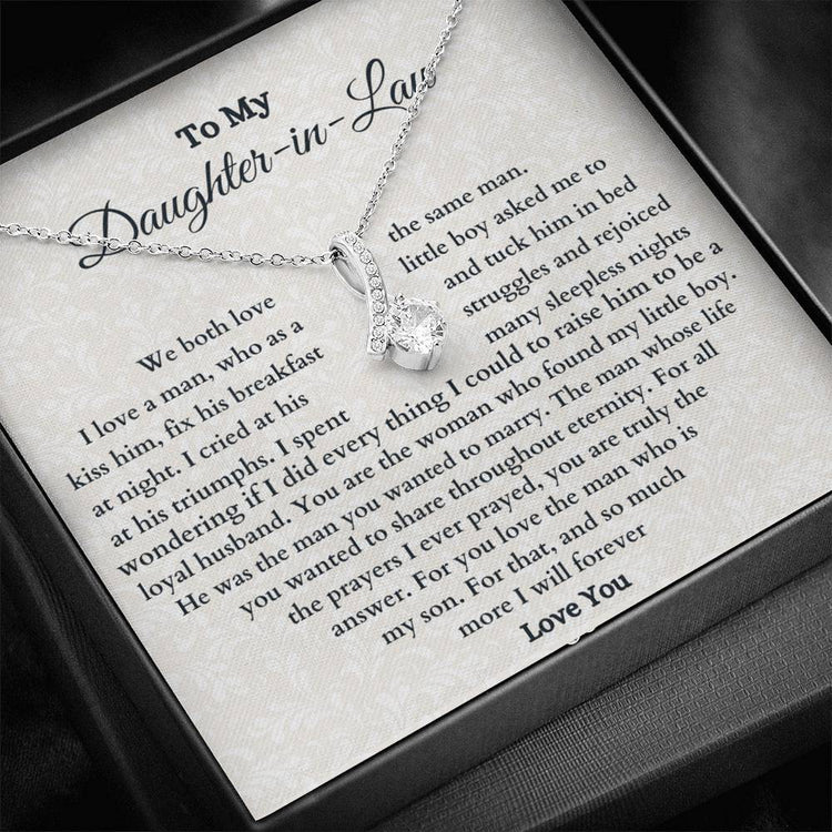 Daughter-In-Law Necklace, To My Daughter-In-Law Necklace for You Love The Man Who is My Son, Necklace for Daughter-In-Law, Alluring Beauty Necklace - TGV