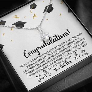 Graduation Necklace Gift - Forward into the next chapter of your life - College, High School, Senior, Master Graduation Gift - Class of 2022 Alluring Beauty Necklace - 036E - TGV