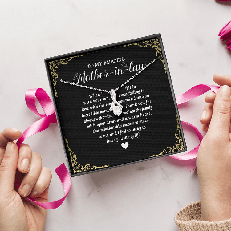 To My Amazing Mother In Law Necklace - I feel so lucky to have you in my life, Gift for Mother In Law, Mother's Day Gift, Alluring Beauty Necklace - TGV