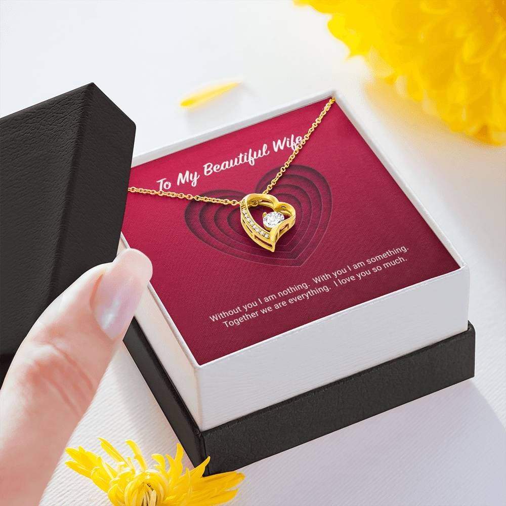 To My Beautiful Wife Forever Love Necklace (18K Gold Finish)