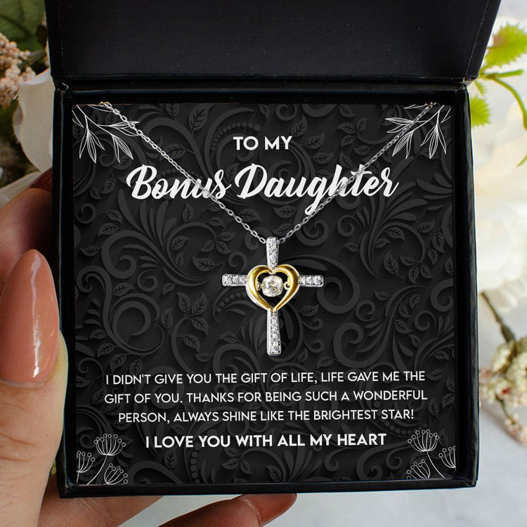 To My Bonus Daughter - Daughter Necklace Gift - Life gave me the gift of you Alluring Beauty Necklace, Turtle Necklace, Sunflower Necklace 355B - TGV