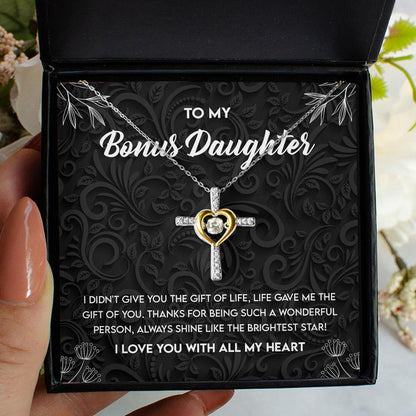 To My Bonus Daughter - Daughter Necklace Gift - Life gave me the gift of you Alluring Beauty Necklace, Turtle Necklace, Sunflower Necklace 355B - TGV