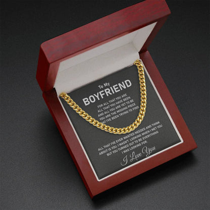 To My Boyfriend's Necklace - I Love You, Cuban Link Chain Necklace - TGV