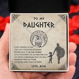 To My Daughter Granddaughter Necklace Gift - Viking Style Whisper Back I Am The Storm Braver, Stronger, Smarter and Loved - I Love you to the Valhalla and back - Custom Love Knot, Eternal Hope, Alluring Beauty Necklace 052D - TGV