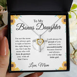 To My Daughter Necklace Gift - I am the mom who will love & protect you with all that i have Love Knot Necklace, Alluring Beauty, Sunflower Necklace Gift from Husband XL365B - TGV
