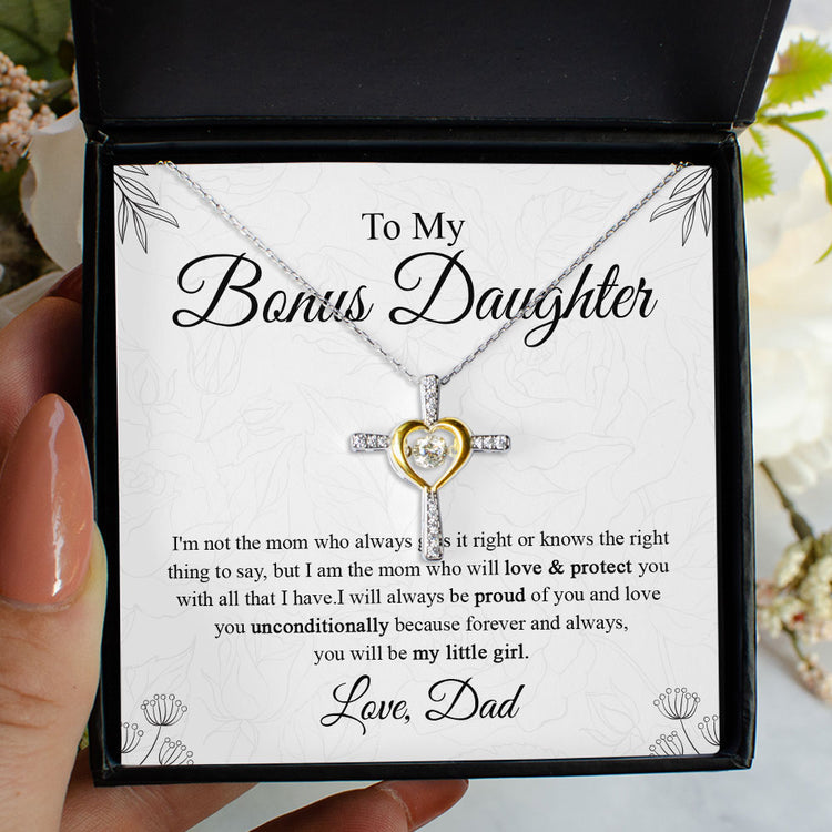 To My Daughter Necklace Gift - Love you unconditionally because forever and always, you will be my little girl Love Knot Necklace, Alluring Beauty, Sunflower Necklace Gift from Husband XL365A - TGV