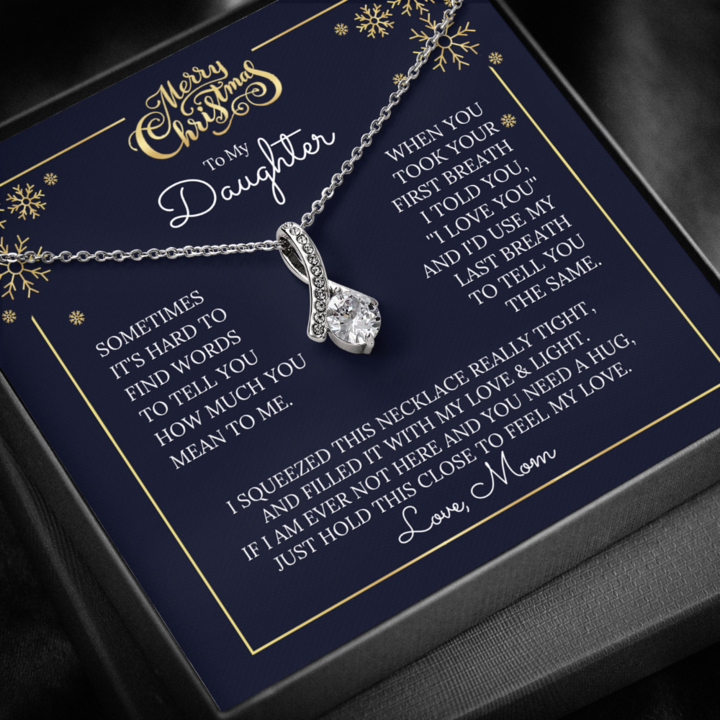 To My Daughter Necklace, Sometimes It's Hard To Finds Words - Alluring Necklace - TGV