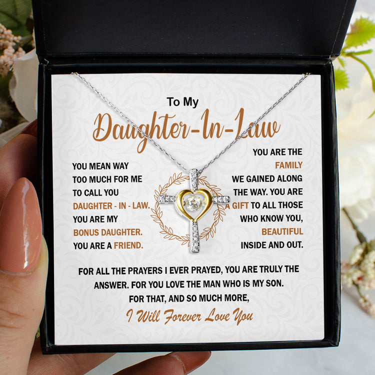 To My Daughter-in-law Necklace Gift, You are my bonus daughter, my friend, my family - Love Knot, Alluring, Eternal Hope Necklace 053D - TGV