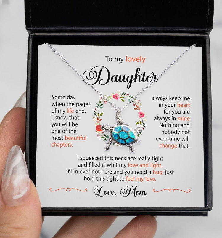 To My Lovely Daughter Granddaughter Necklace Gift - Always keep me in your heart for you are always in mine Custom Name Love Knot Necklace, Alluring Beauty Necklace, Turtle Necklace, Sunflower Necklace 355A - TGV