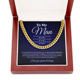 To My Man Necklace - In Your Eyes I Have Found My Home, In Your Heart I Have Found My Love Cuban Link Chain Necklace 019H - TGV