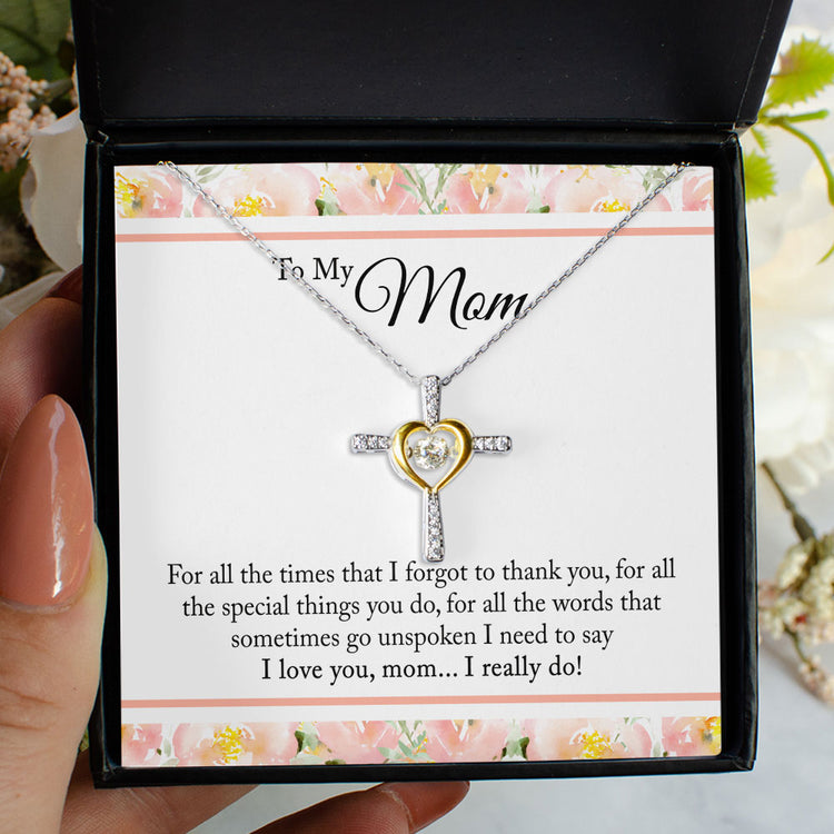 To My Mom Necklace Gift For all times that I forgot to thank you Love Knot, Alluring Beauty, Sunflower, Turtle Necklace - 362B - TGV