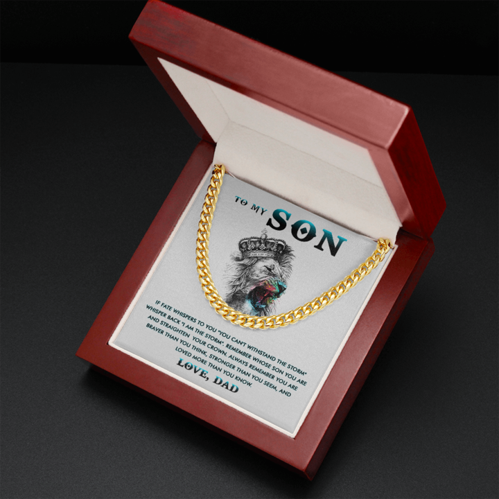 To My Son - You Are Stronger Than You Seem - Cuban Link Chain Necklace - TGV