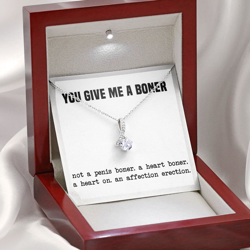 To My Wife Girlfriend Soulmate Necklace - Funny You Give Me A Boner An Affection Erection Love Knot - Alluring Beauty - Cross Dancing Necklace 029E - TGV