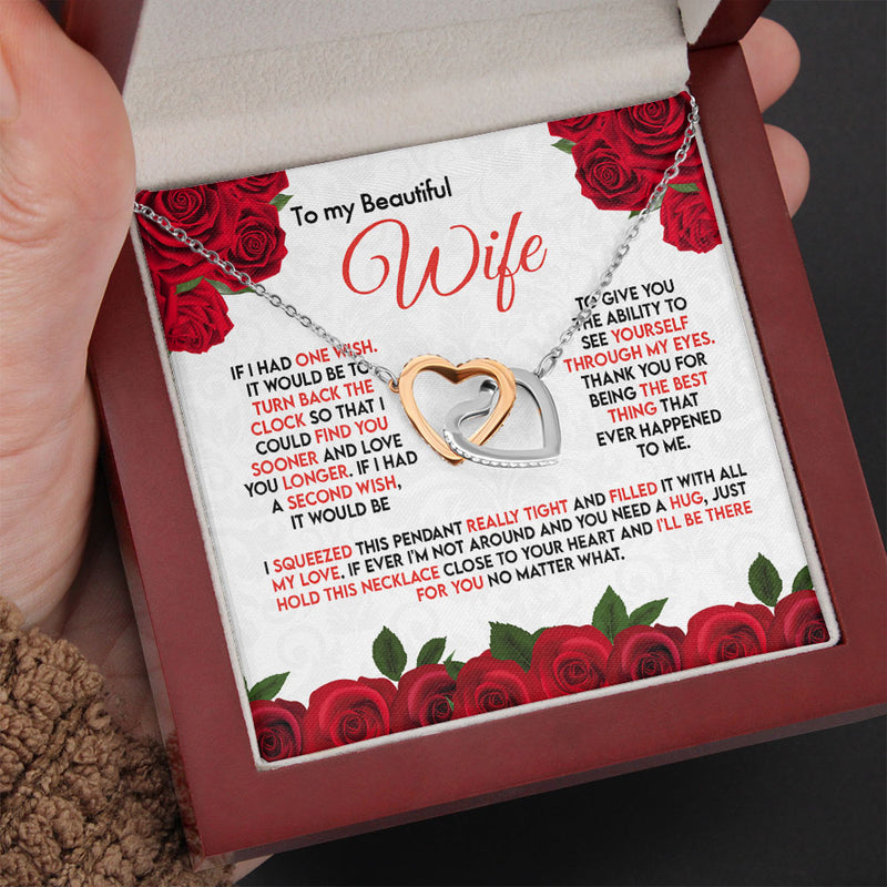 To My Wife Girlfriend Soulmate Necklace - I Wish Turn Back The Clock - Find You Sooner and Love You Longer - Love Knot Necklace Alluring Beauty Necklace - Cross Dancing Necklace 029G - TGV