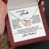 To My Wife Soulmate Girlfriend Necklace Gift I Promise You Will Never Have To Face Them Alone Love Knot Necklace, Alluring Beauty, Sunflower Necklace Gift 003B - TGV