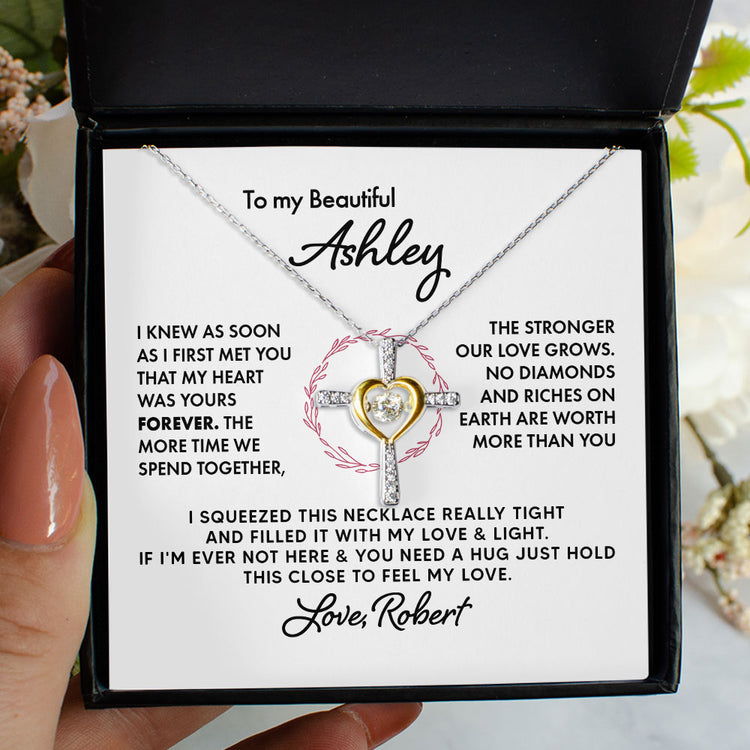 To My Wife Soulmate Girlfriend Necklace Gift - I knew as soon as I first met you that my heart was yours forever Love Knot Necklace, Alluring Beauty, Sunflower Necklace Gift 003A - TGV