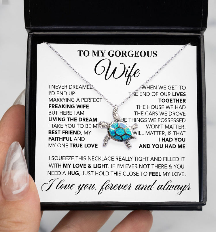 To My Wife, Soulmate Necklace Gift best friend, my faithful and my one true love - Love Knot, Alluring Beauty, Sunflower, Turtle Necklace Girlfriend Gift - 363F - TGV