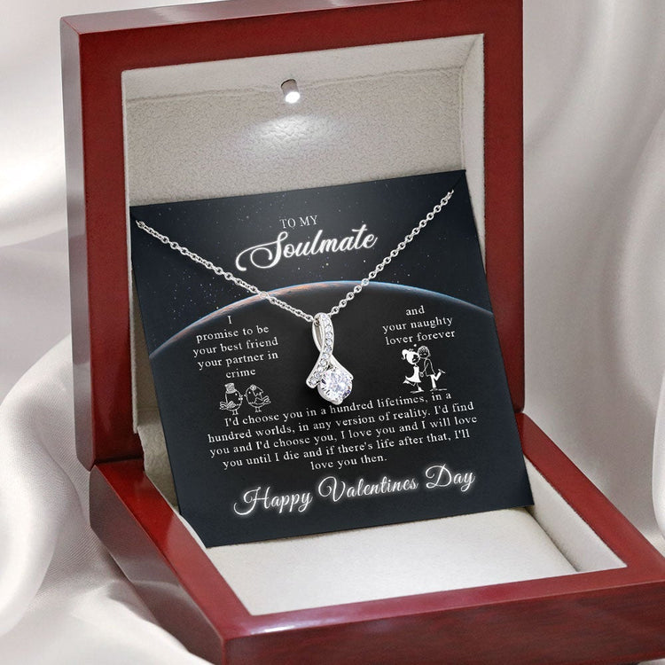 To my Soulmate Necklace Gift - I love you and I will love you until I die - Custom Name Girlfriend, Wife Love Knot, Alluring Beauty, Turtle, Cross Dancing Necklace Gift 357B - TGV
