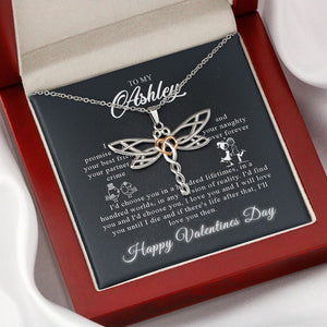 To my Soulmate Necklace Gift - I promise to be your best friend you partner in crime and you naughty lover forever - Custom Name Girlfriend, Wife Love Knot, Alluring Beauty, Turtle, Cross Dancing Necklace Gift 357B - TGV