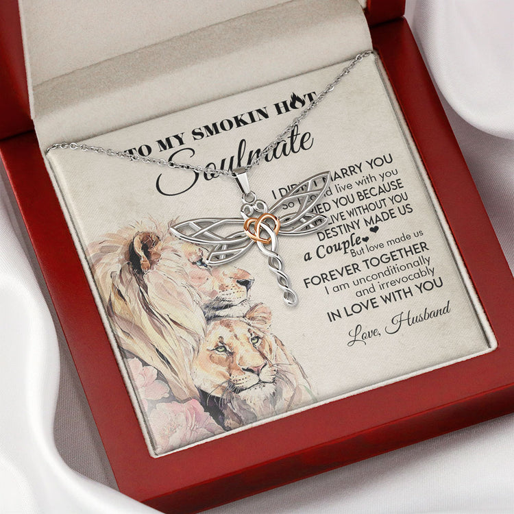 To my Wife Necklace Gift - Lion Couple I married you because I can't live without you Love Knot, Alluring Beauty, Sunflower, Turtle Necklace 361C - TGV