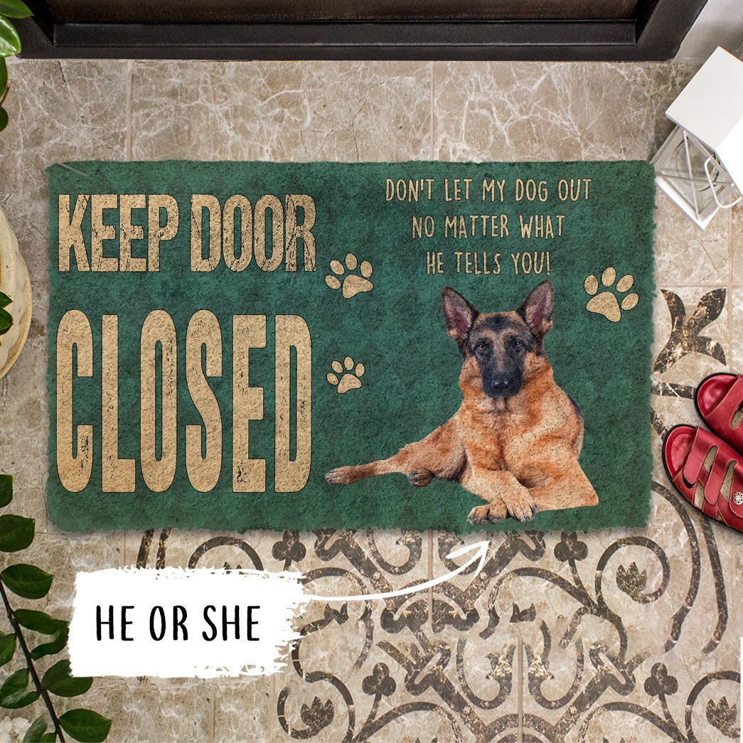 3D Keep Door Closed German Shepherd Dog Custom Gender Doormat