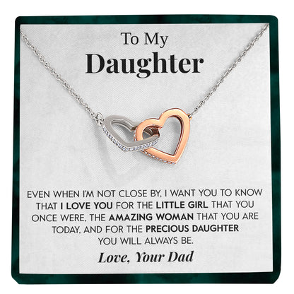 Interlocking Hearts Necklace- To My Daughter Everlasting Bond Cowgirl In Your Heart Together Forever Gift For Birthday, Christmas