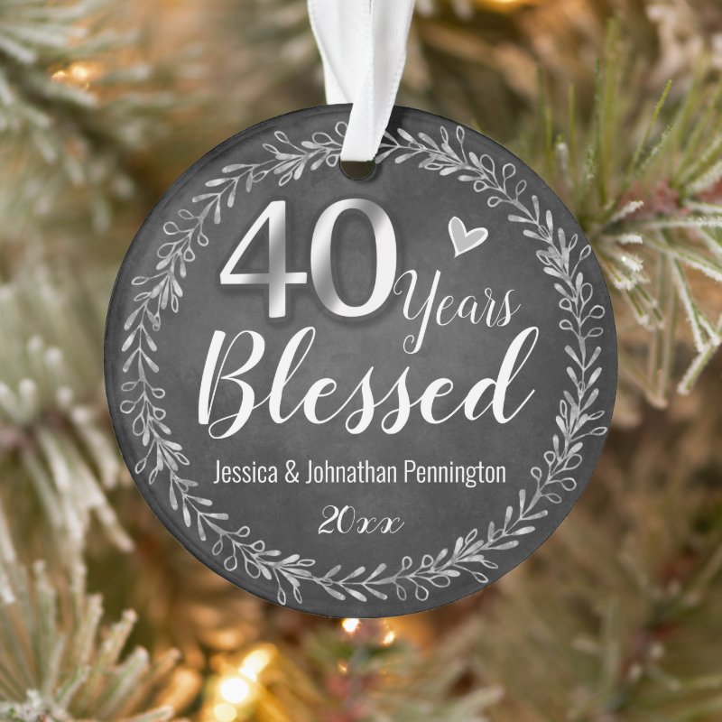 40 Years Blessed Wedding Anniversary Ornament