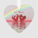 40Th Anniversary Ruby Hearts Ornament
