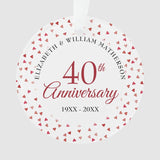 40Th Anniversary Ruby Hearts Ornament