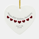 40Th Ruby Wedding Anniversary Heart Ornament