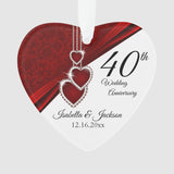 40Th Ruby Wedding Anniversary Keepsake Ornament