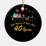 40Th Wedding Anniversary Gifts Owl Couple Ceramic Ornament