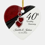 40Th Wedding Anniversary Keepsake Design 2 Ceramic Ornament