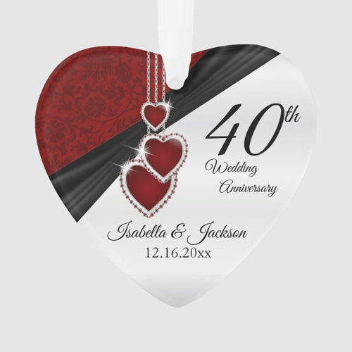 40Th Wedding Anniversary Keepsake Design Ornament