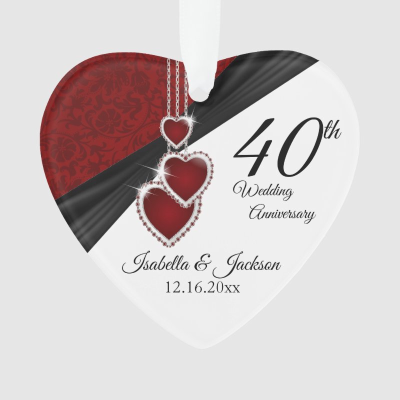 40Th Wedding Anniversary Keepsake Photo Design Ornament