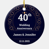 40Th Wedding Anniversary Personalized Names Year Ceramic Ornament