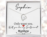 My Girlfriend Gift, Girlfriend Proposal Ideas, Will You Be My Girlfriend Necklace, Unique Valentines Day Necklace, Forever Love Necklace