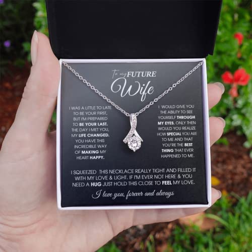 To My Future Wife Necklace Future Wife Gifts Alluring Beauty Necklace with Message Card and Gift Box Future Wife Gifts