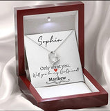 My Girlfriend Gift, Girlfriend Proposal Ideas, Will You Be My Girlfriend Necklace, Unique Valentines Day Necklace, Forever Love Necklace