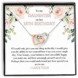 16th Birthday Neaklace Happy Birthday Interlocking Hearts Necklace Daughter 16th Birthday Daughter Necklace Happy