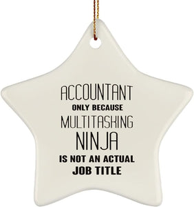 Funny Accountant Christmas Ornament   Novelty Gift For Coworkers   Accounting Job Title   Sarcastic Office Humor Decor   Xmas Tree