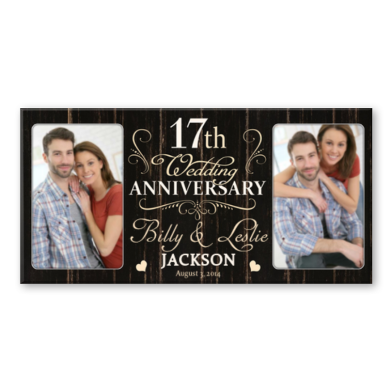 17 Year Anniversary Custom Canvas Print, 17th Wedding Anniversary Gift